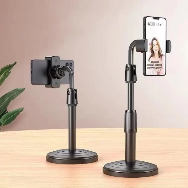 Suporte de Celular para Mesa com Tripé Ajustável e Giro 360°