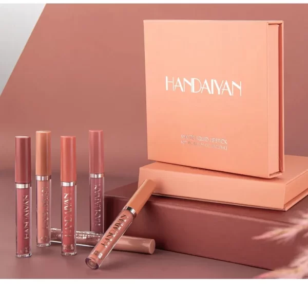 Handaiyan Lip Gloss Matte Longa Duração kit com 6 Cor