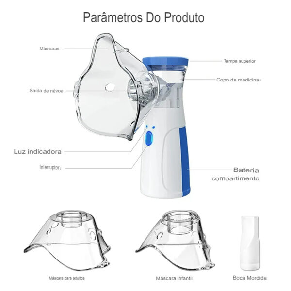 Nebulizador Inalador Ultrassônico Portátil Recarregável - Image 3